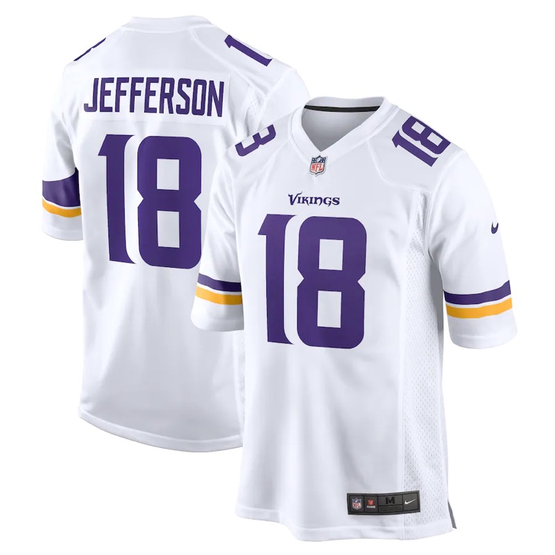 Men Minnesota Vikings #18 Jefferson White Nike Vapor Untouchable Stitched Limited NFL Jerseys->minnesota vikings->NFL Jersey